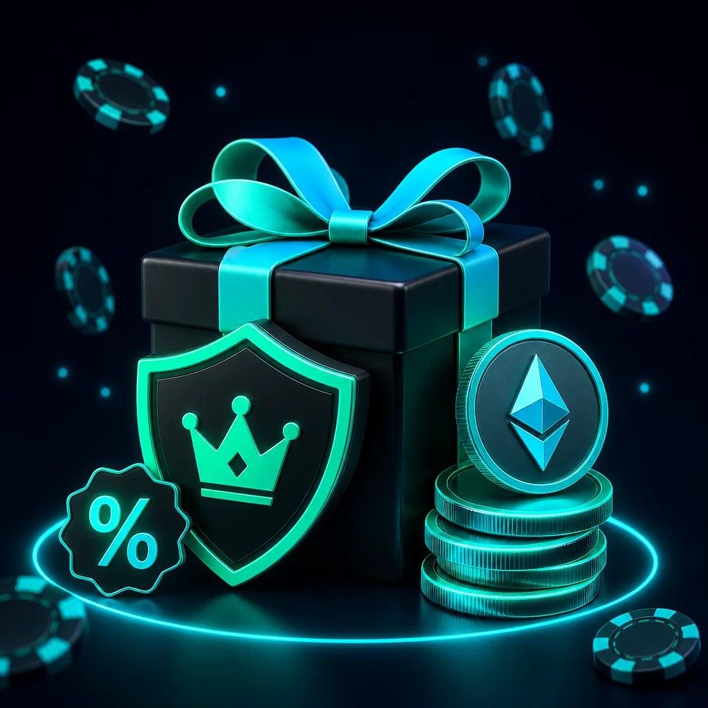 Rollbit referral rewards and VIP rakeback illustration